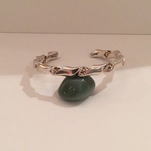 Vintage sterling Taxco silver ribbon cuff